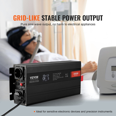 VEVOR Pure Sine Wave Power Inverter 3000W DC12V to AC230V LCD Τηλεχειριστήριο CE