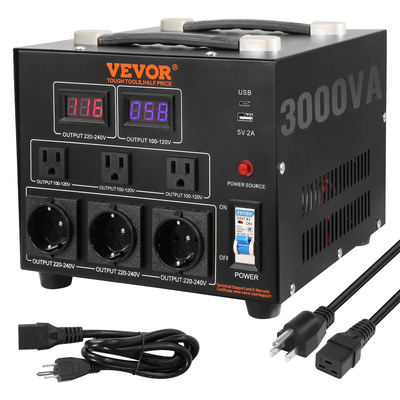Μετατροπέας τάσης VEVOR 3000VA Step Up/Down 220V-110V /110V-220V CE