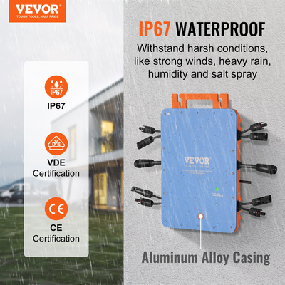 VEVOR Solar Grid Tie Micro Inverter 1200W Αδιάβροχο IP67 Solar Micro Inverter APP WIFI