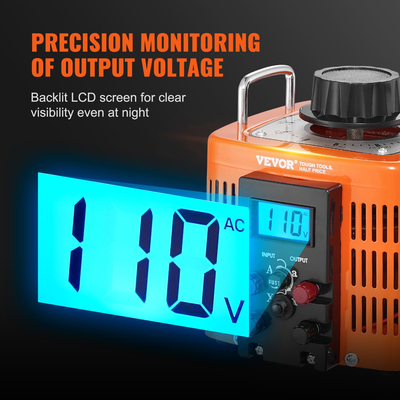 VEVOR 2000VA Variable Voltage Transformer 6.6A 0-300V Voltage Regulator LCD CE
