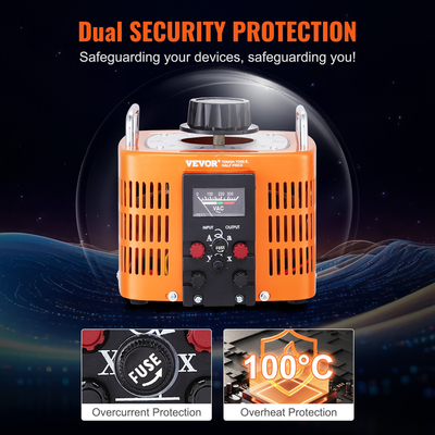 VEVOR 3000VA Variable Voltage Transformer 10A 0-300V AC Voltage Regulator CE