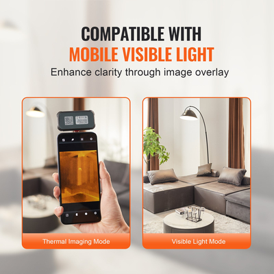 Κάμερα θερμικής απεικόνισης VEVOR για Android 256x192 Ανάλυση IR 25Hz Ρυθμός ανανέωσης
