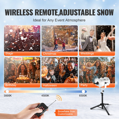 VEVOR Snow Machine 1200W Snow Making Machine with ρυθμιζόμενο ύψος βάσης