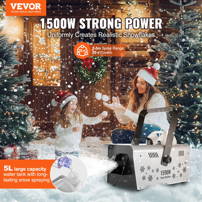 VEVOR Snow Machine 1500W Ασύρματη Χειροκίνητη Κρεμαστή Μηχανή Χιονιού