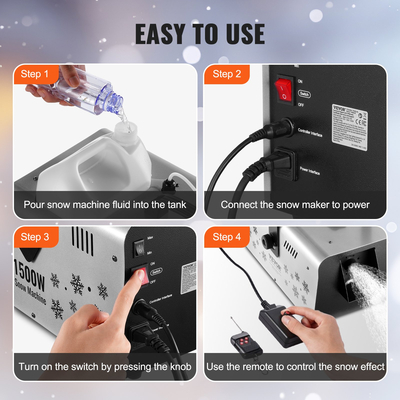 VEVOR Snow Machine 1500W Ασύρματη Χειροκίνητη Κρεμαστή Μηχανή Χιονιού