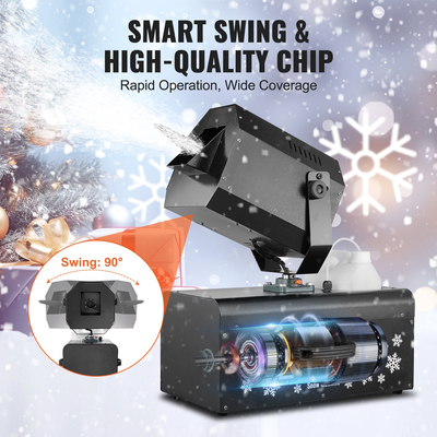 VEVOR Snow Machine 2000W Wireless Remote Swing Machine Snow Making for Holiday
