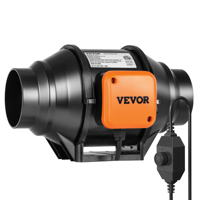 VEVOR 102mm Inline Duct Fan Kit HVAC Exhaust Blower Kit Έλεγχος μεταβλητής ταχύτητας AC