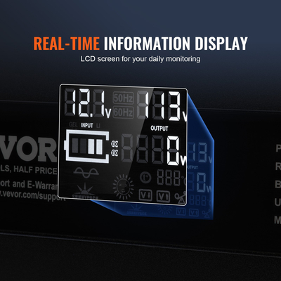 VEVOR Modified Sine Wave Power Inverter 3000W DC12V to AC230V LCD Οθόνη CE FCC