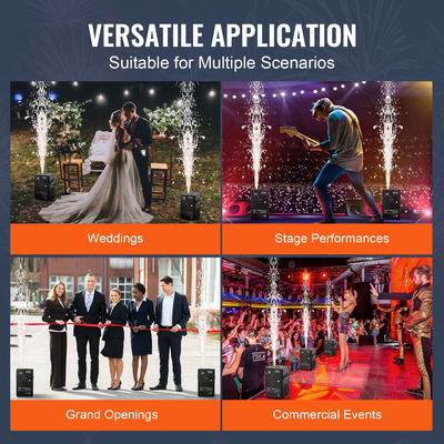 VEVOR Cold Spark Firework Machinex2 700W 2-5M Stage DJ Wedding Event Party