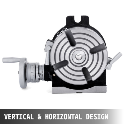 VEVOR 150mm/5.9In Vertical &amp; Horizontal Rotary Table, 150MM Dividing Head Στρογγυλή Περιστροφική Τραπεζιά Εργασίας Σύστημα Ευρετηρίου Μηχανής Φρέζας Ρυθμιζόμενη βίδα 5,9 ιντσών Σύστημα ευρετηρίου διαχωριστικής πλάκας