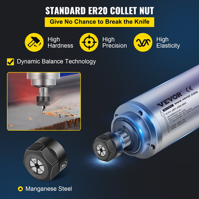 Υδροψυκτικός κινητήρας ατράκτου VEVOR 2,2KW 2220V ER20 CNC υδρόψυκτος κινητήρας για φρέζα με χάραξη CNC