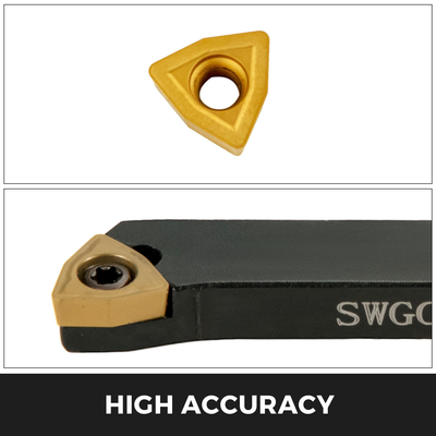 VEVOR Indexable Carbide Tools 1/4&quot; Industrial Lathe Tools 7Pcs/Set Turning Tool Tools Super-σκληρά 40cr Mental Lathe Tools Ένθετα Θήκη εργαλείων καρβιδίου για τόρνο σε μαύρο χρώμα με φορητή θήκη