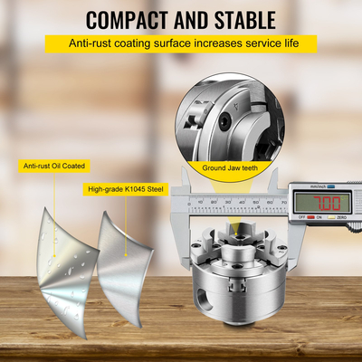 Τσοκ τόρνου VEVOR, 2,75&quot; τσοκ τόρνου τόρνου, τσοκ τόρνου ξύλου 4 σιαγόνων, τσοκ τόρνου με σπείρωμα 1 σε x 8TPI, σιαγόνες τσοκ που κεντρίζουν το ξύλο ακριβείας, Αξεσουάρ ξύλινου τόρνου για μπολ Βάζα