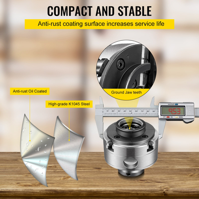 Τσοκ τόρνου VEVOR, 3,75&quot; τσοκ τόρνου τόρνου, τσοκ τόρνου ξύλου 4 σιαγόνων, τσοκ τόρνου με νήματα 1 σε x 8TPI, σιαγόνες τσοκ που κεντρίζουν το ξύλο ακριβείας, Αξεσουάρ ξύλινου τόρνου για μπολ Βάζα