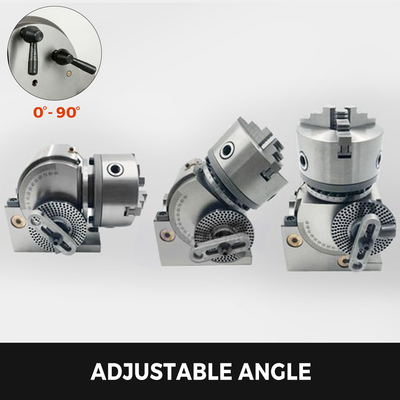 VEVOR Διαίρεση κεφαλής 4 ιντσών Ευρετηρίαση κεφαλής φρεζαρίσματος 100mm Semi-Universal Διαίρεση κεφαλής 4 ιντσών 3 σιαγόνων Σετ κεφαλής διαίρεσης τσοκ με πλάκες δείκτη και ουρά για περιστροφικό τραπέζι ακριβείας