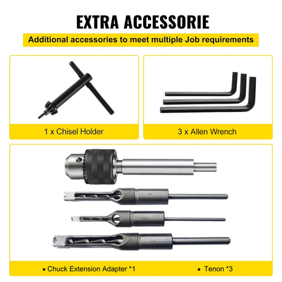 VEVOR Mortise Machine Powermatic Mortise με κινητό πάγκο εργασίας για ξυλουργική