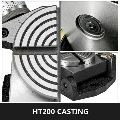 Περιστροφικό τραπέζι VEVOR 4 INCH/100 MM Οριζόντιο κάθετο περιστροφικό τραπέζι με 4 αυλακώσεις Περιστροφικό τραπέζι για φρέζα MT-2 Περιστροφικό τραπέζι για φρέζα 360 μοιρών Περιστροφικό τραπέζι ακριβείας για μέγγενη διάτρησης φρεζαρίσματος