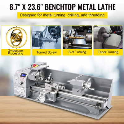 VEVOR Mini Metal Lathe 750W Μεταβλητής ταχύτητας Μεταλλικός Τόρνος 50 έως 3000Rpm Τόρνος Ακριβείας Φρέζας 220 x 600mm για Μεταλλικός Τόρνος Μεταλλικός Τόρνος για Τρυπάνι Περιστροφής Αντιπροσώπου