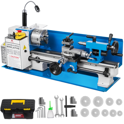 VEVOR Mini Metal Lathe 550W Variable Speed ​​Metal Lathe 50 to 2500Rpm Precision Mini Benchtop Lathe 7x14 Inch for Mini Precision Parts Processing Επεξεργασία δειγμάτων Εργασίες Μοντελοποίησης