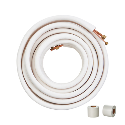 Set Mini Split Line VEVOR 15240mm, σωλήνες χαλκού σωλήνων OD 6,4 &amp; 12,7mm και μόνωση τριπλής στρώσης, για εξοπλισμό ψυκτικού ή αντλίας θέρμανσης Mini Split Air Conditioning &amp; HVAC με λωρίδες περιτυλίγματος.