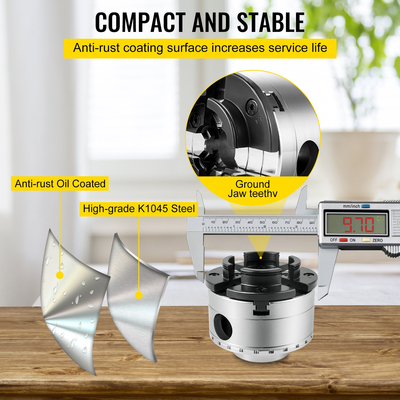 VEVOR τσοκ τόρνου 3,75 ιντσών Ξυλουργικό τσοκ 4 σιαγόνων Σετ τσοκ τόρνου Nova τσοκ τόρνου τσοκ μπολ τόρνου ξύλου με σετ ποιοτικών εξαρτημάτων λοξότμητο εργαλείο και θήκη για ξυλουργική