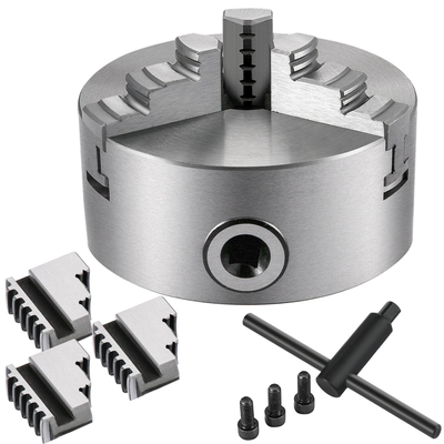 VEVOR K11-100 Τσοκ τόρνου 4&quot; ,Μεταλλικό τσοκ τόρνου Αυτοκεντρικό 3 σιαγόνι ,τσοκ τόρνου με δύο σετ σιαγόνων, για μηχανές λείανσης Μηχανές φρέζας
