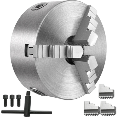 VEVOR K11-160 Τσοκ τόρνου 6 ιντσών 3 σιαγόνων αυτοκεντριζόμενο από σκληρό ατσάλι ημι-ατσάλι Εσωτερική σιαγόνα 160 mm Φρέζα Χυτοσίδηρος