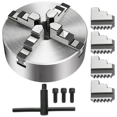VEVOR K12-125 125mm τσοκ τόρνου 5 ιντσών 4 σιαγόνων Αναστρέψιμο αυτοκεντριζόμενο CNC φρέζα από χυτοσίδηρο