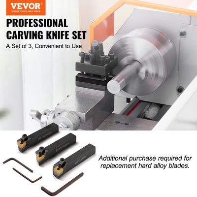 Βάση εργαλείων τόρνου VEVOR 3 τεμαχίων Indexable, 5/8 ίντσες, CNC βαρέως τύπου μεταλλικά εργαλεία κοπής τόρνου, με θήκη αλουμινίου επικαλυμμένα με επικάλυψη από καρβίδιο, για περιστροφή αυλακώσεων με σπειρώματα αποκοπής θήκες