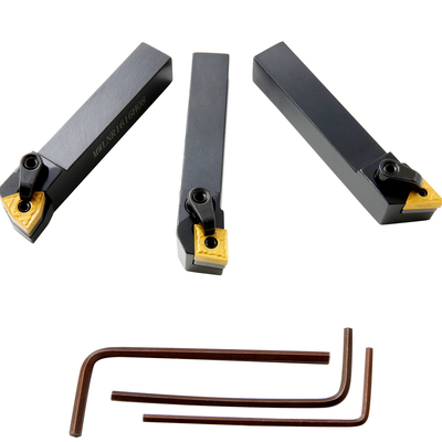 Βάση εργαλείων τόρνου VEVOR 3 τεμαχίων Indexable, 5/8 ίντσες, CNC βαρέως τύπου μεταλλικά εργαλεία κοπής τόρνου, με θήκη αλουμινίου επικαλυμμένα με επικάλυψη από καρβίδιο, για περιστροφή αυλακώσεων με σπειρώματα αποκοπής θήκες