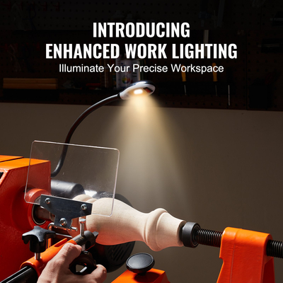 VEVOR Ξύλος τόρνος με εξάρτημα αντιγραφής, 13,78 in x 37,8 ίντσες, 1 HP 750W Ξυλουργικός Τόρνος με βάση, Συνεχώς μεταβαλλόμενη ταχύτητα 680-2520 RPM με ελαφριά εξάγωνα κλειδιά Σετ εργαλείων στροφής, για ξυλουργική