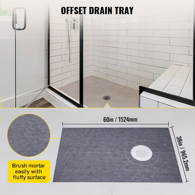 VEVOR Waterproofing Shower Kit Σετ Ντους Δίσκος 38&#039;&#039;x60&#039;&#039; με Offset Drain ABS