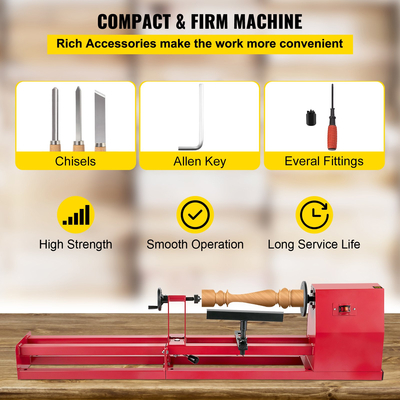 Μηχάνημα οικιακού εργαστηρίου 4 ταχυτήτων VEVOR Ξύλο Τόρνος πάγκου 14&quot; × 40&quot; 375W