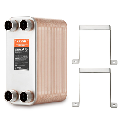 VEVOR 80 Plate Heat Exchanger 4*1-1/4&quot; MNPT Ports 5&quot;x 12&quot; Brazed 316L St. Steel