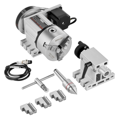VEVOR Indexing Dividing Head K11-100mm 3-Jaw Chuck Tailstock για φρέζα CNC