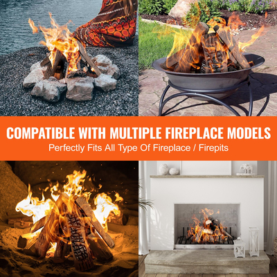 VEVOR 10 τεμ. Κορμούς τζακιού αερίου, Μεγάλοι κεραμικοί κορμοί για τζάκι Διακοσμητικά, ανθεκτικά στη θερμότητα κορμούς ρεαλιστικού αερίου, κλαδιά ξύλου που στοιβάζονται για τζάκι αερίου, τζάκι για εσωτερικούς ή εξωτερικούς χώρους