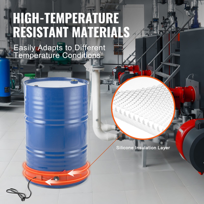 Μεταλλικός θερμαντήρας τυμπάνων VEVOR 55 Gallon 1200 Watt 5 ιντσών Πλάτος 86-302℉ Ρυθμιζόμενος