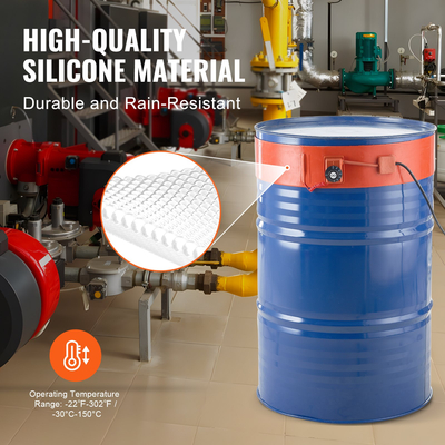 Μεταλλικός θερμαντήρας τυμπάνων VEVOR 55 Gallon 1200 Watt 5 ιντσών Πλάτος 86-302℉ Ρυθμιζόμενος