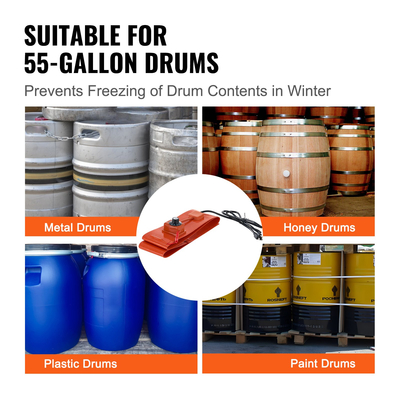 Μεταλλικός θερμαντήρας τυμπάνων VEVOR 55 Gallon 1200 Watt 5 ιντσών Πλάτος 86-302℉ Ρυθμιζόμενος