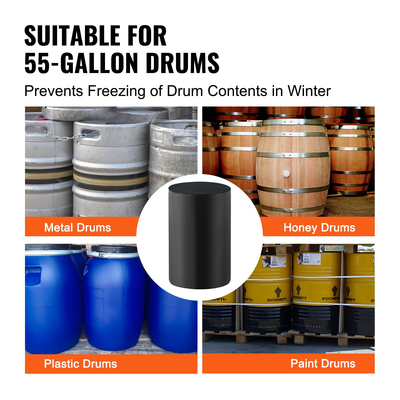 VEVOR 55 Gal Metal Drum Heater 1300W 0-145℉ Ρυθμιζόμενο με ανεξάρτητο θερμοστάτη