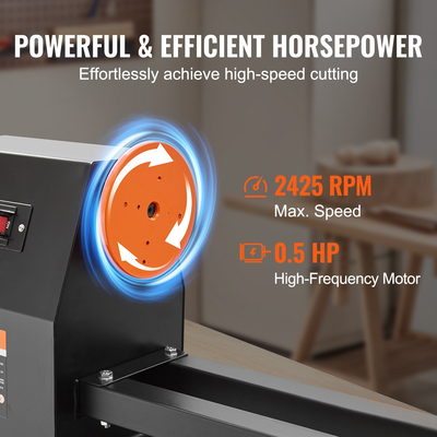 VEVOR Πάγκος Ξύλο Τόρνος, 14 ίντσες x 40 ίντσες, 0,5 HP 370 W Power Wood Turning Wood Machine, 4 Speed ​​Adjustable 885/1245/1715/2425 RPM με σμίλη Πλαστική λαβή εξάγωνο κλειδί, για ξυλουργική
