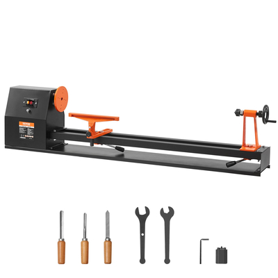 VEVOR Πάγκος Ξύλο Τόρνος, 14 ίντσες x 40 ίντσες, 0,5 HP 370 W Power Wood Turning Wood Machine, 4 Speed ​​Adjustable 885/1245/1715/2425 RPM με σμίλη Πλαστική λαβή εξάγωνο κλειδί, για ξυλουργική