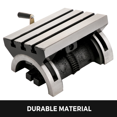 VEVOR Ανακλινόμενο Τραπέζι Φρέζας 10x7 ιντσών Ανακλινόμενο Γωνιακό Φρέζα 0-90° Ρυθμιζόμενη περιστρεφόμενη πλάκα γωνίας με 3 υποδοχές T και ρυθμιζόμενη λαβή μανιβέλας Ανακλινόμενη μηχανή φρεζαρίσματος βαρέως τύπου για λείανση