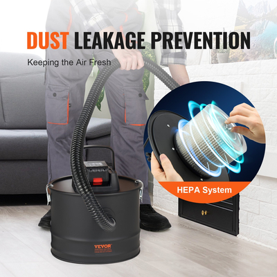 VEVOR Ηλεκτρική σκούπα στάχτης 15L 10 Kpa για τζάκια Σόμπες pellet Ψησταριά BBQ