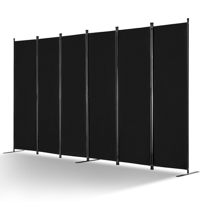 VEVOR Room Divider 6 Panels Fabric Room Privacy Screen for Office Υπνοδωμάτιο Μαύρο