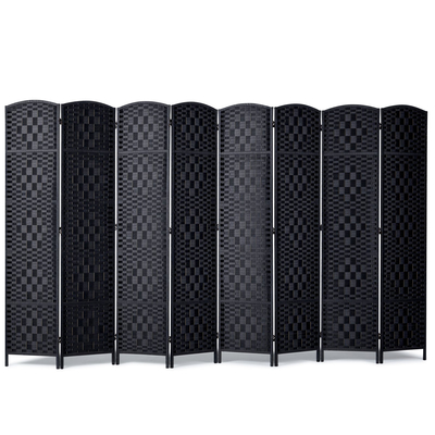 VEVOR 8 Panel Room Divider Χειροποίητη υφασμένη αναδιπλούμενη οθόνη προστασίας προσωπικών δεδομένων με μαύρους μεντεσέδες