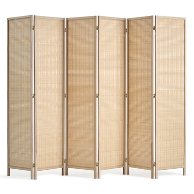 VEVOR 6 Panel Room Divider Bamboo Hand-woven Πτυσσόμενες Οθόνες Privacy Natural