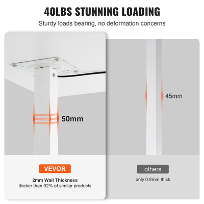 VEVOR Mobile Standing Desk, 28&quot;-44&quot; Gas-Spring Desk ρυθμιζόμενο ύψος, 4 περιστρεφόμενοι τροχοί 360° (2 με δυνατότητα κλειδώματος) Φορητό κυλιόμενο τραπέζι φορητού υπολογιστή Καλάθι υπολογιστή για σχολείο στο σπίτι, 40LBS Φόρτωση