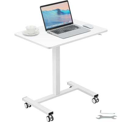VEVOR Mobile Standing Desk, 28&quot;-44&quot; Gas-Spring Desk ρυθμιζόμενο ύψος, 4 περιστρεφόμενοι τροχοί 360° (2 με δυνατότητα κλειδώματος) Φορητό κυλιόμενο τραπέζι φορητού υπολογιστή Καλάθι υπολογιστή για σχολείο στο σπίτι, 40LBS Φόρτωση