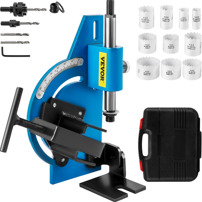 VEVOR Tube Notcher Kit 60 Degree Pipe Tubing Notcher w/13 Pc Bi-Metal Hole Saw?3/4&quot; -2-1/2&quot; with Case Tubing and Pipe Notcher 2 Drills Tube Notcher Tool για κοπή οπών σε μέταλλο, ξύλο, πλαστικό .